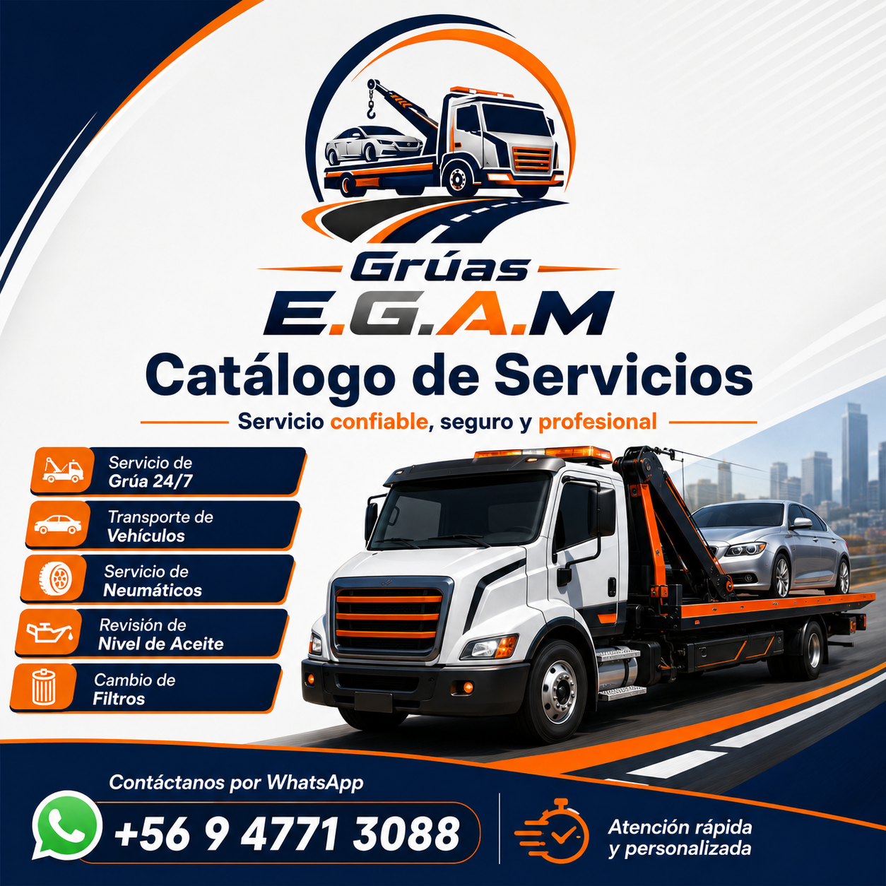 Camión grúa profesional en servicio