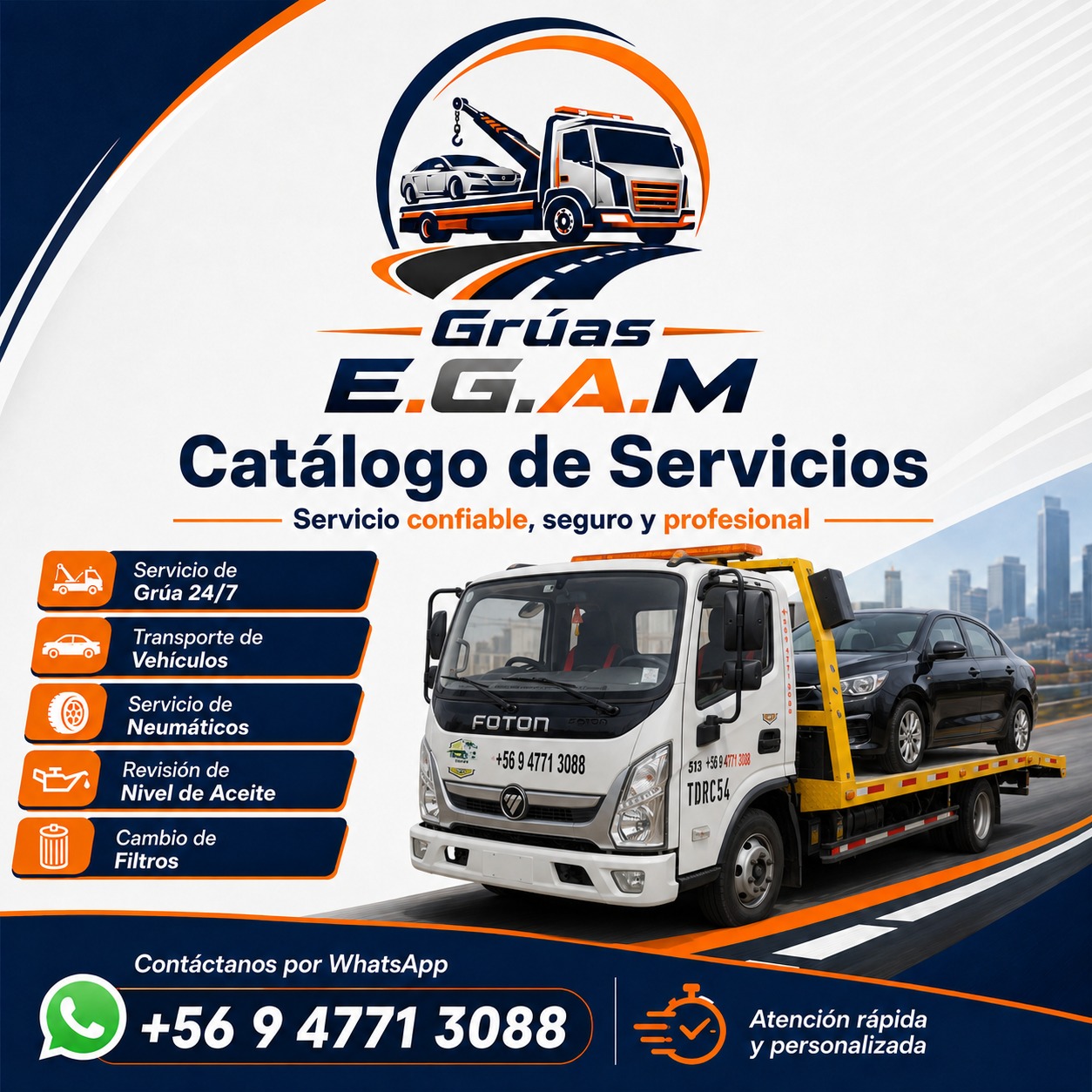 Camión grúa profesional en servicio